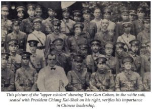 Morris Cohen sitting next to Chinese President Chiang Kai-Shek (Credit: Joe King)